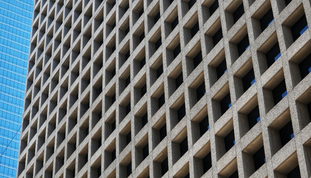 Architectural detail of an institution built to endure
